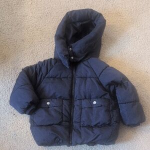 Zara Navy Puffer Hooded Winter Coat Size 2-3 Years